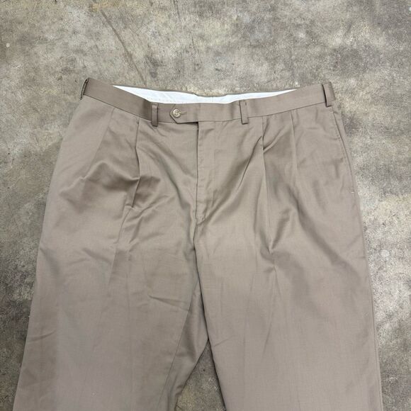 Ralph Lauren Men's tan Wool Cashmere Blend Ultraflex Pleated Dress Pants - Picture 3 of 8